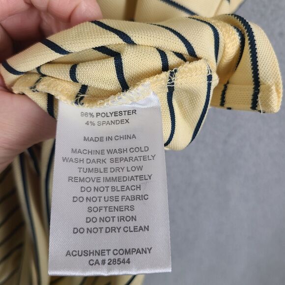 Footjoy Men's Yellow With Navy Blue Striped Golf Polo Shirt Size M - Picture 4 of 6